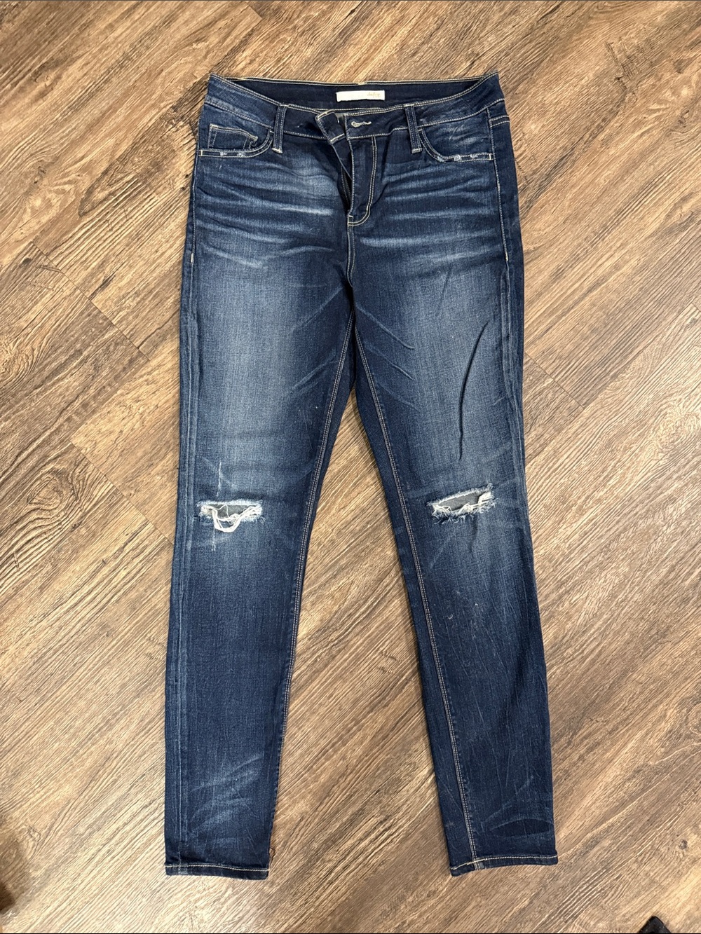 Daytrip Dark Blue Distressed Skinny Jeans